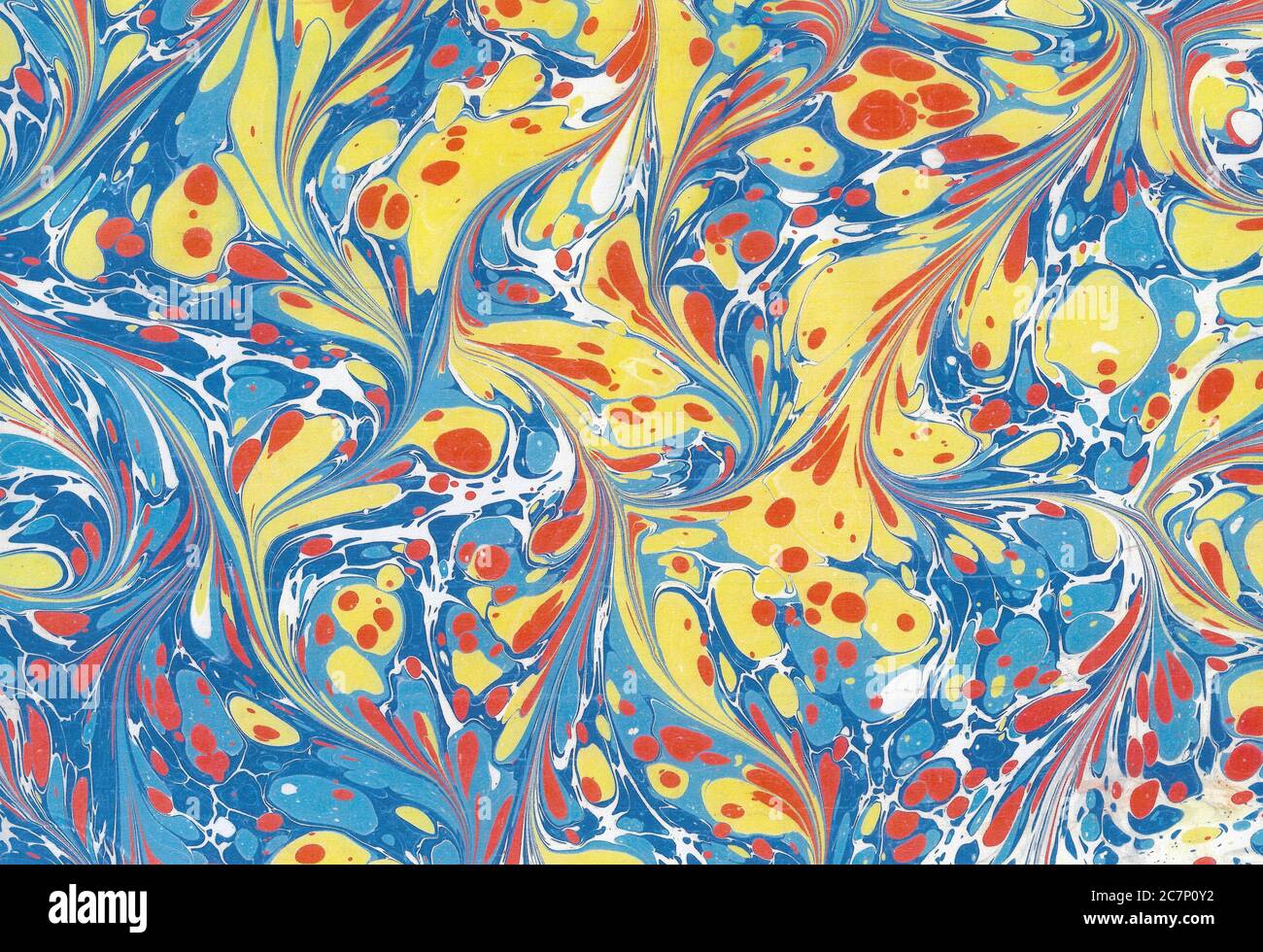 Handmade blue,yellow and red marble background,design Stock Photo - Alamy