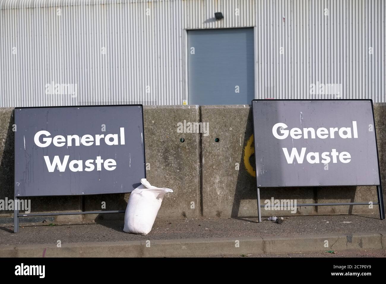 General waste and rubbish for skip use sign Stock Photo Alamy