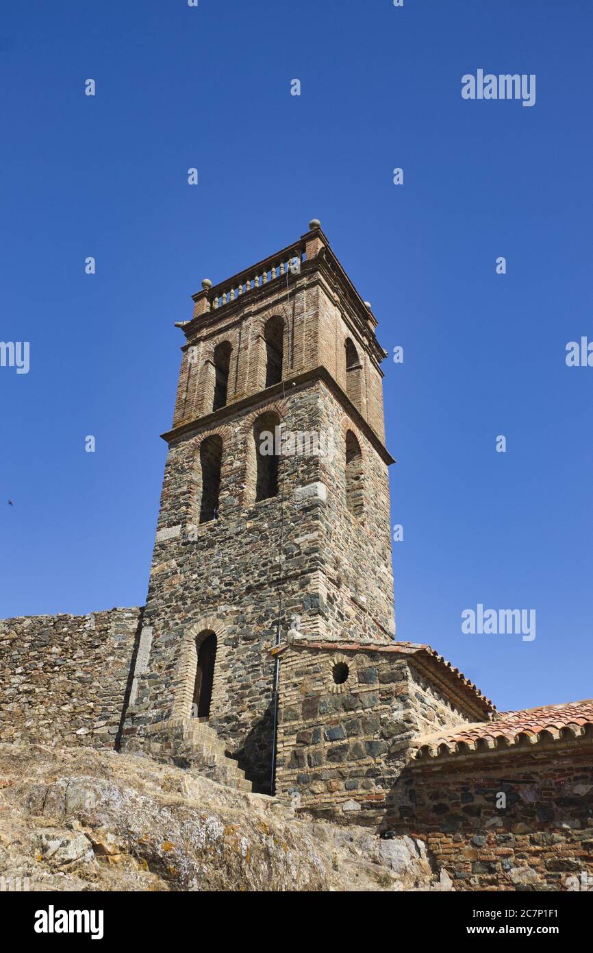 Vertical shot of the mosque of Almonaster la Real, located in ...