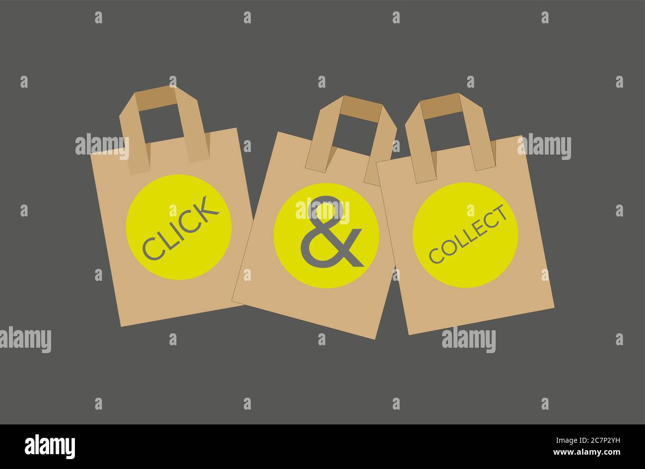 Click and collect vector concept Stock Vector