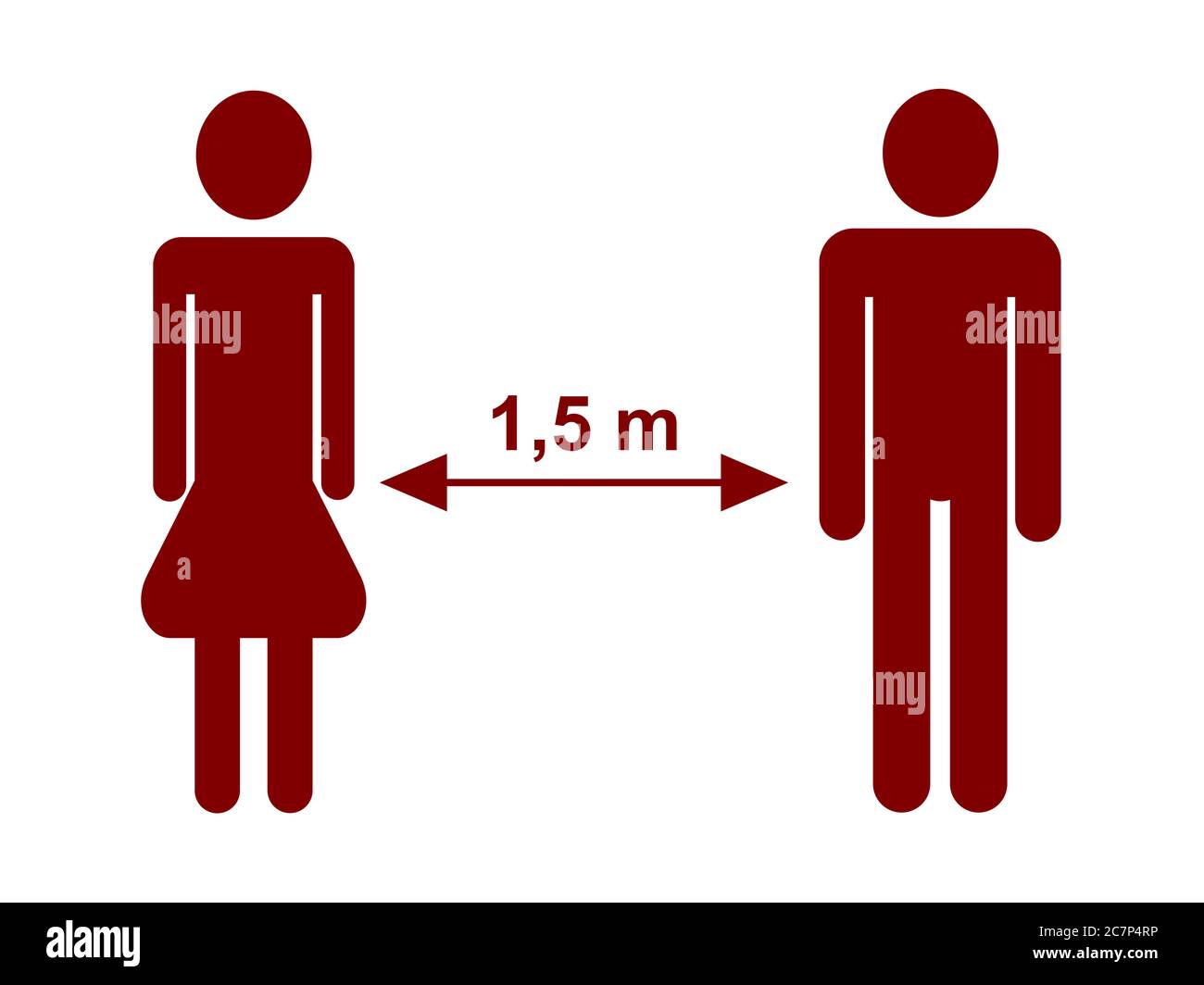 Safety distance between people, symbolic representation in an ...