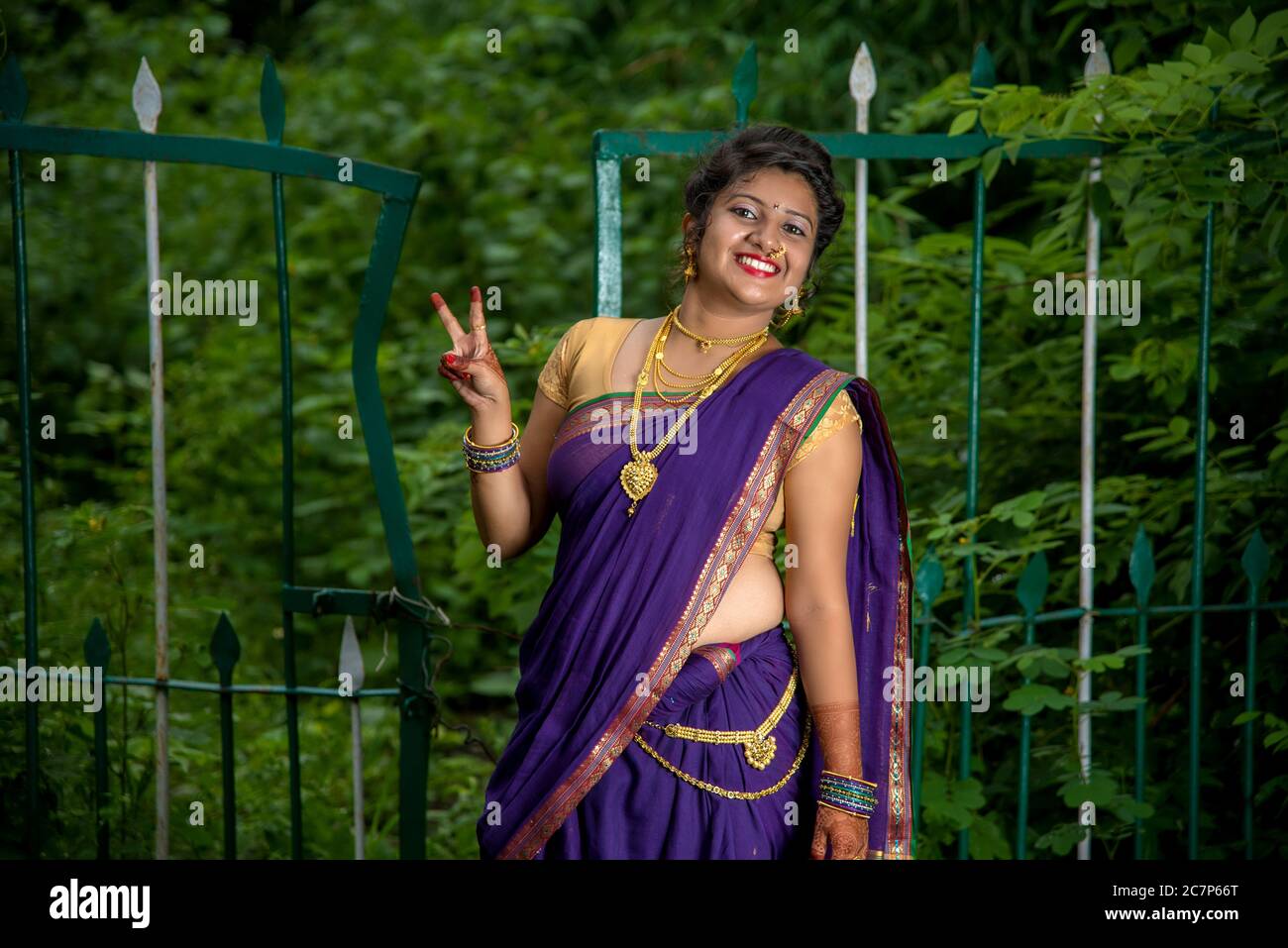 pics Style Photo Poses For Girls In Saree https www alamy com beautiful indian young girl in traditional saree posing outdoors image366208160 html