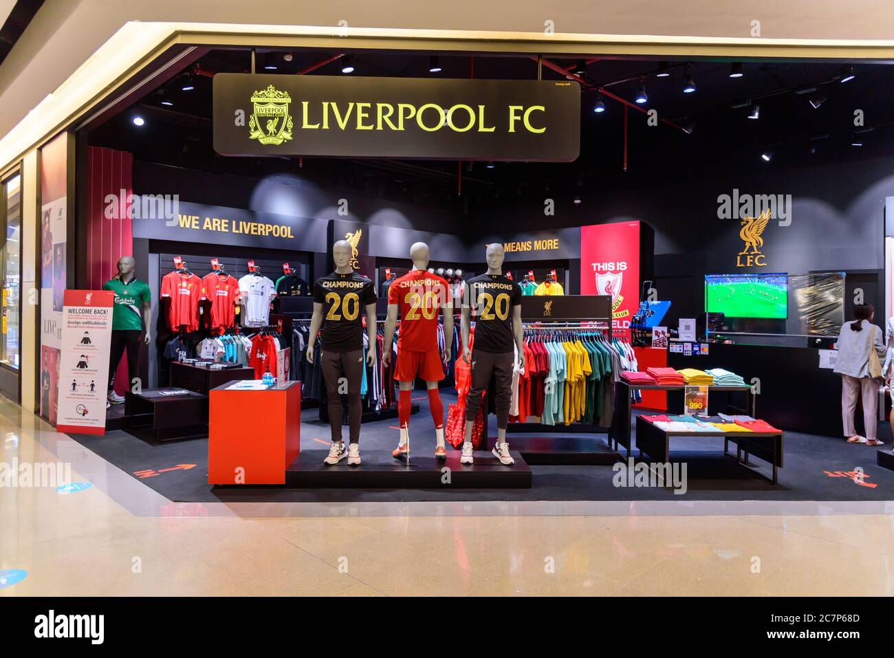 Bangkok , Thailand -  15 July, 2020 : Liverpool kits store in Central RAMA 9 super store Stock Photo