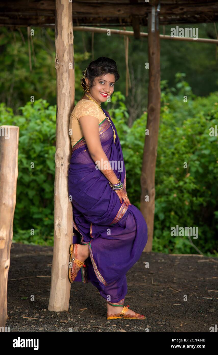 Premium Photo | Indian traditional beautiful young girl in saree posing  outdoors