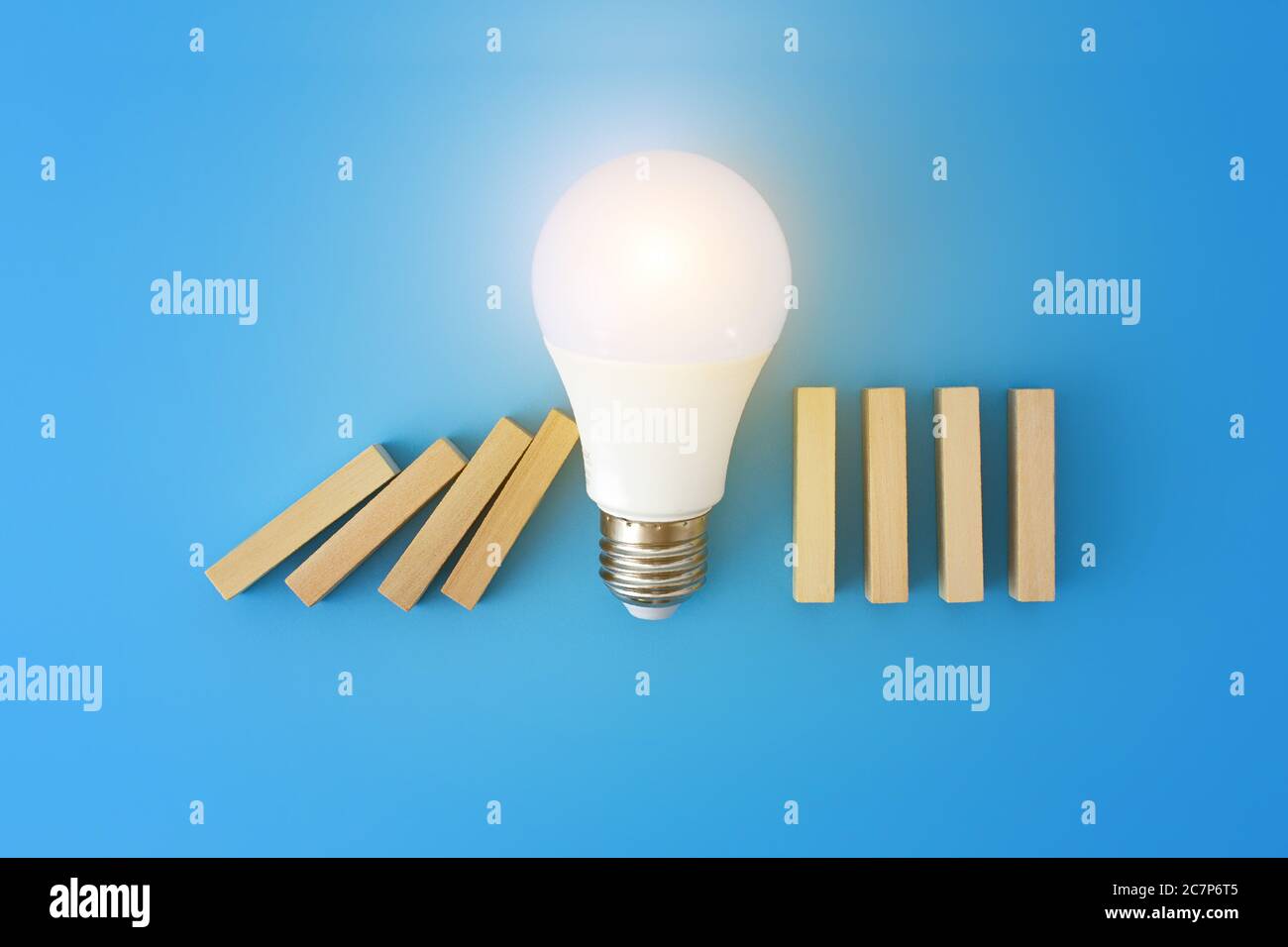 Idea concept , the idea to stop the fall Stock Photo