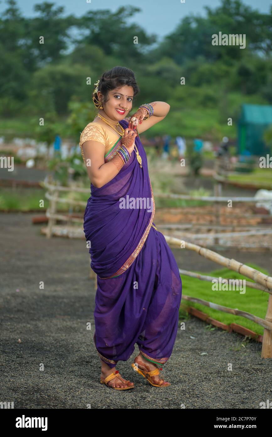 A Young Woman Posing in Her Traditional Saree Dress · Free Stock Photo-sonxechinhhang.vn