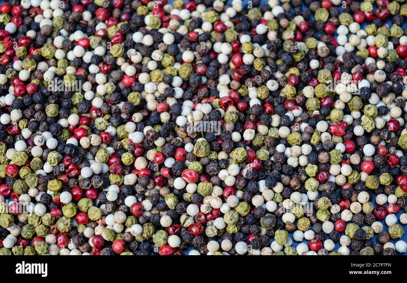 many peppercorns in different colours Stock Photo Alamy
