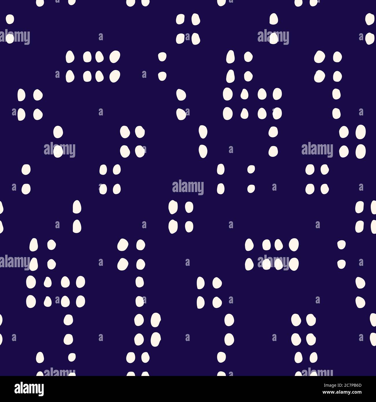 Retro Geo Dotted Shapes Vector Seamless Pattern. Abstract Geometric Background Stock Vector