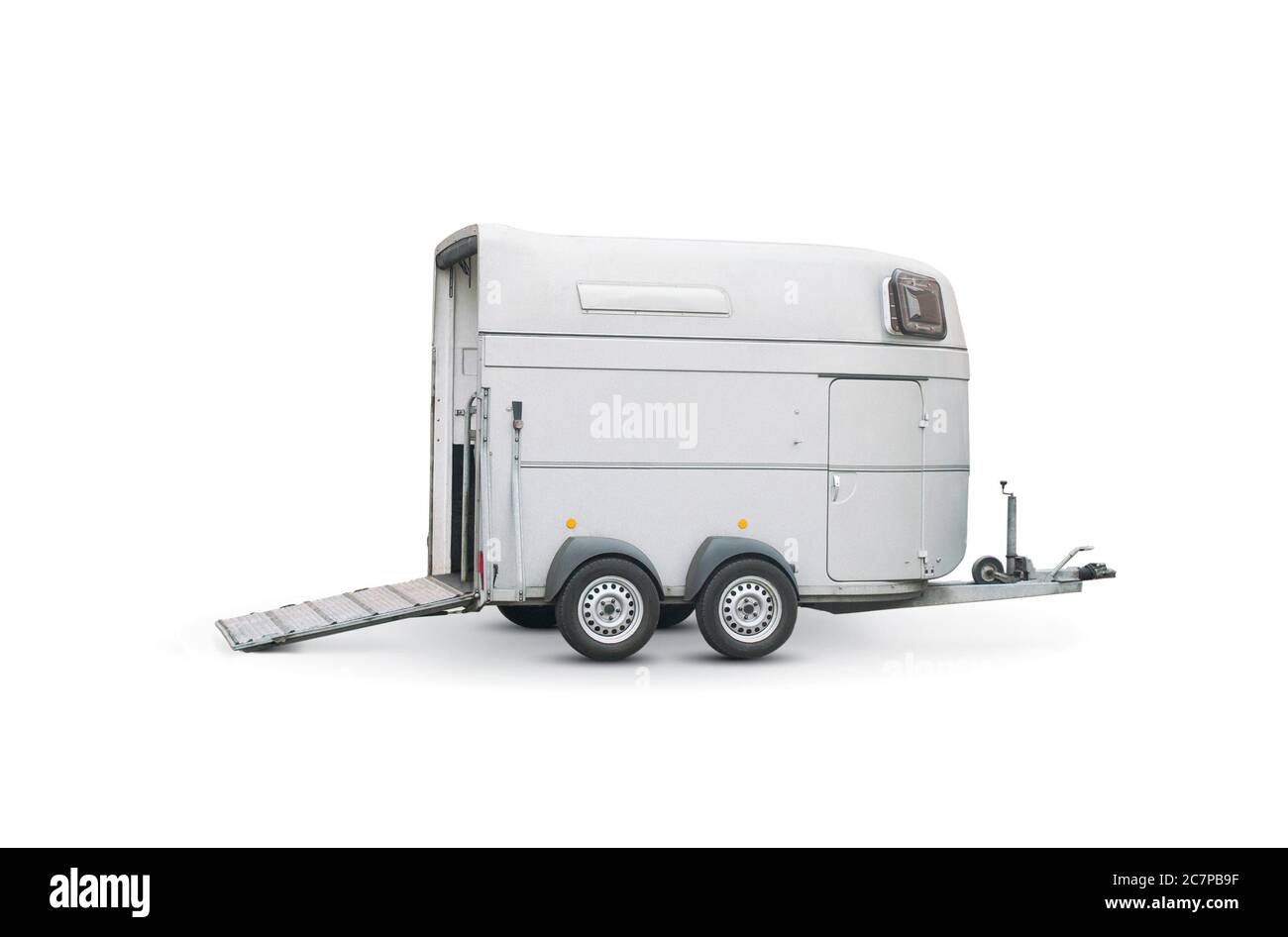 horse trailer isolated over a white background Stock Photo