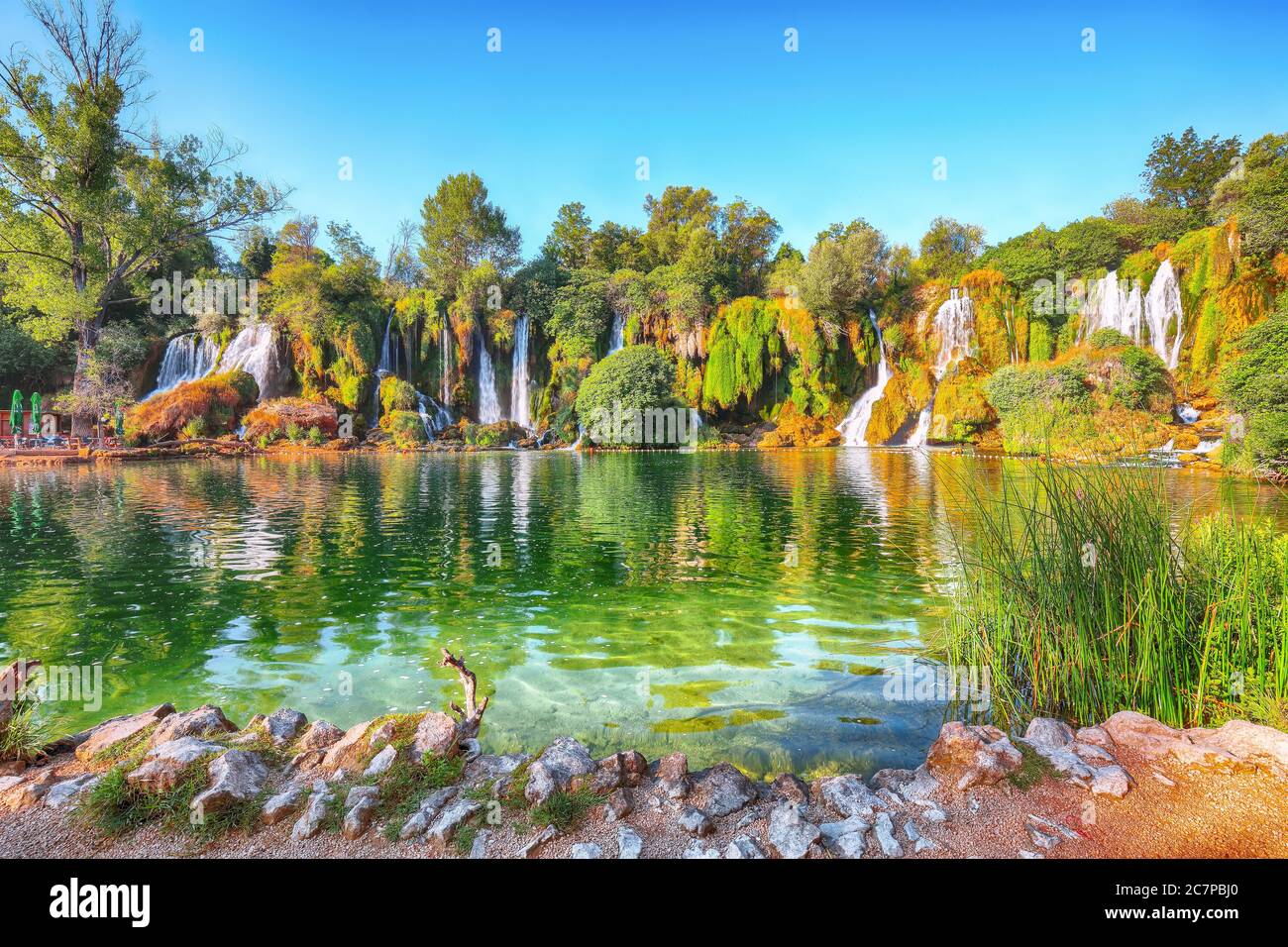Picturesque Kravice waterfalls in the National Park of Bosnia and Herzegovina. Location Kravice