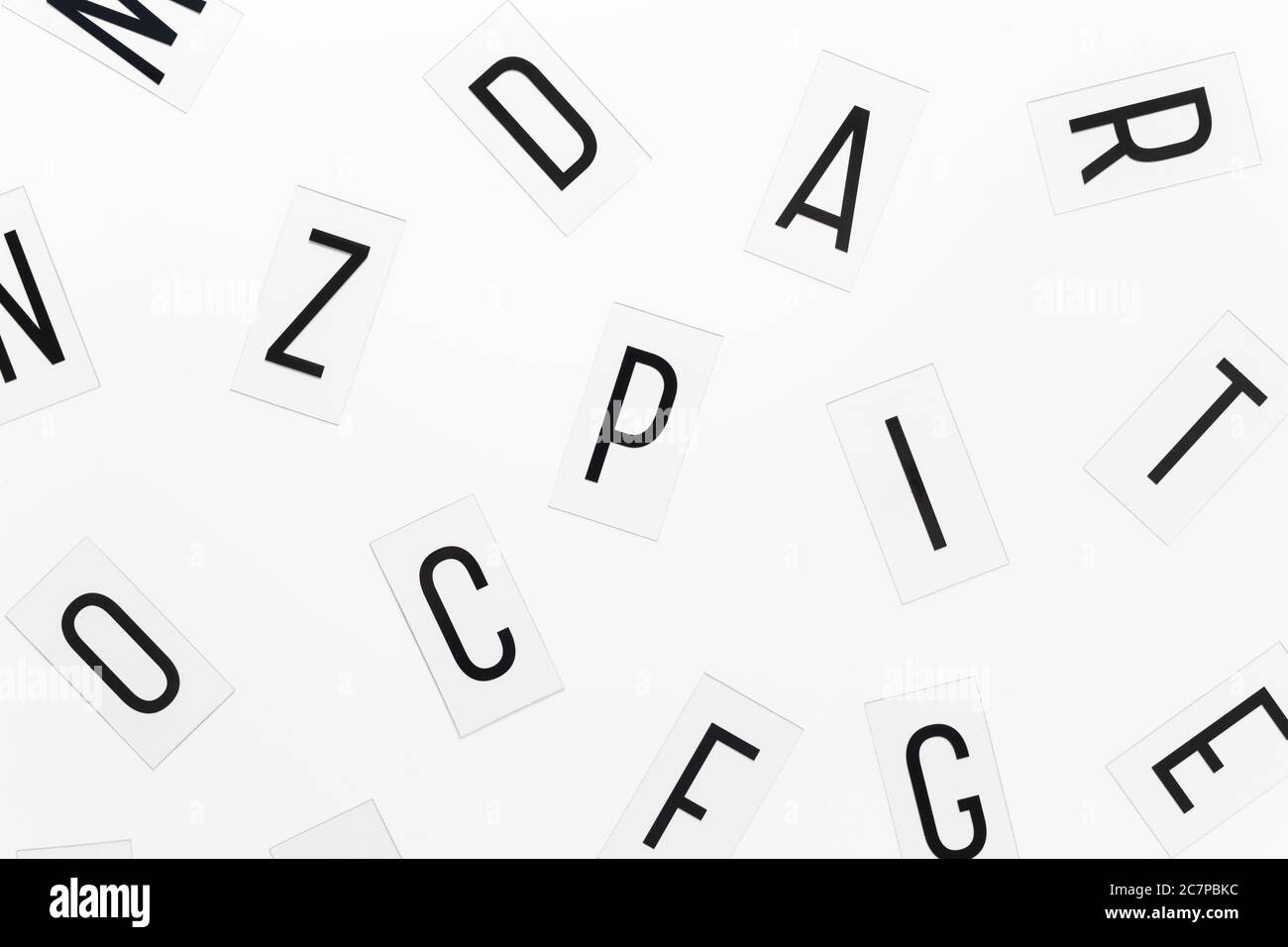 black lightbox letters over white background Stock Photo Alamy