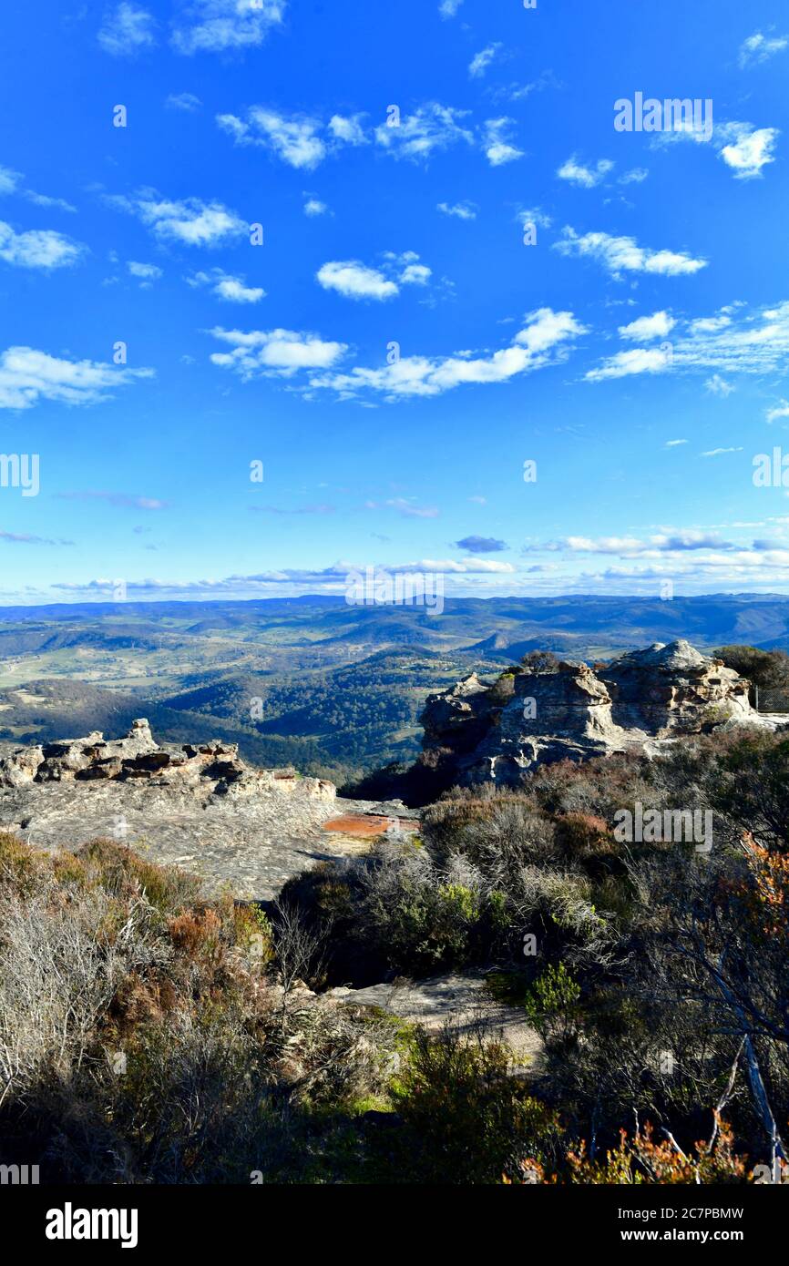 A view from Hassan's Wall near Lithgow, NSW Stock Photo