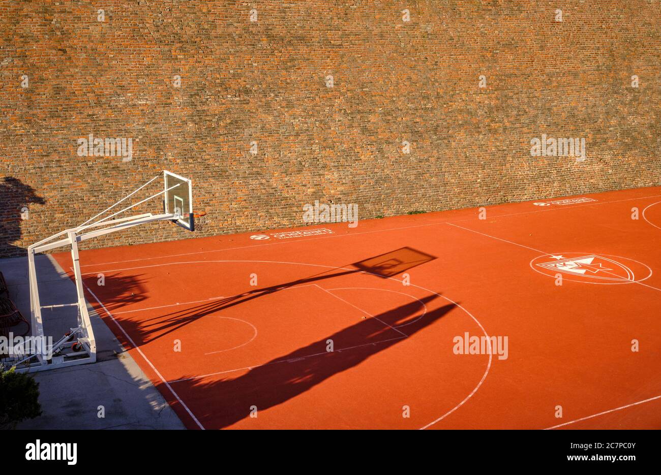 Belgrade / Serbia - February 22, 2020: BC Red Star Belgrade (Crvena Zvezda) basketball court in Belgrade fortress (Kalemegdan park) Stock Photo