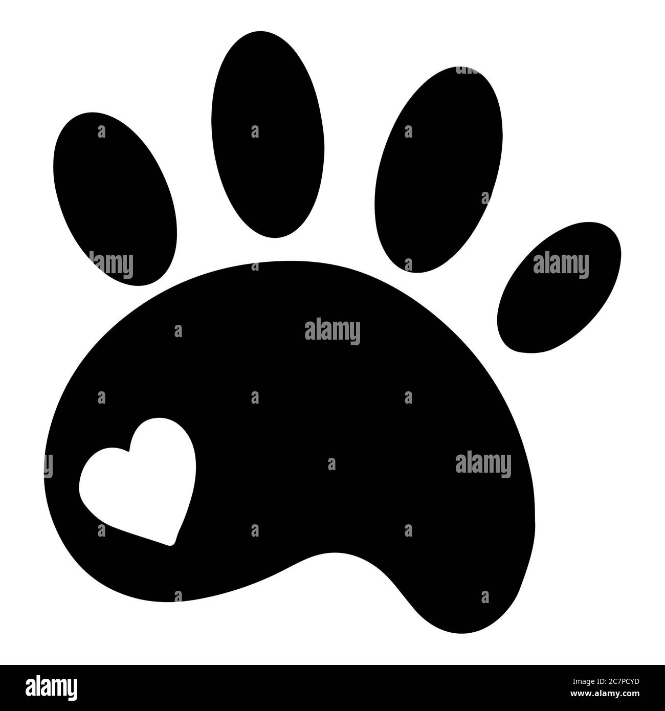 Animal Paw or Foot Print Illustration Logo Stock Photo