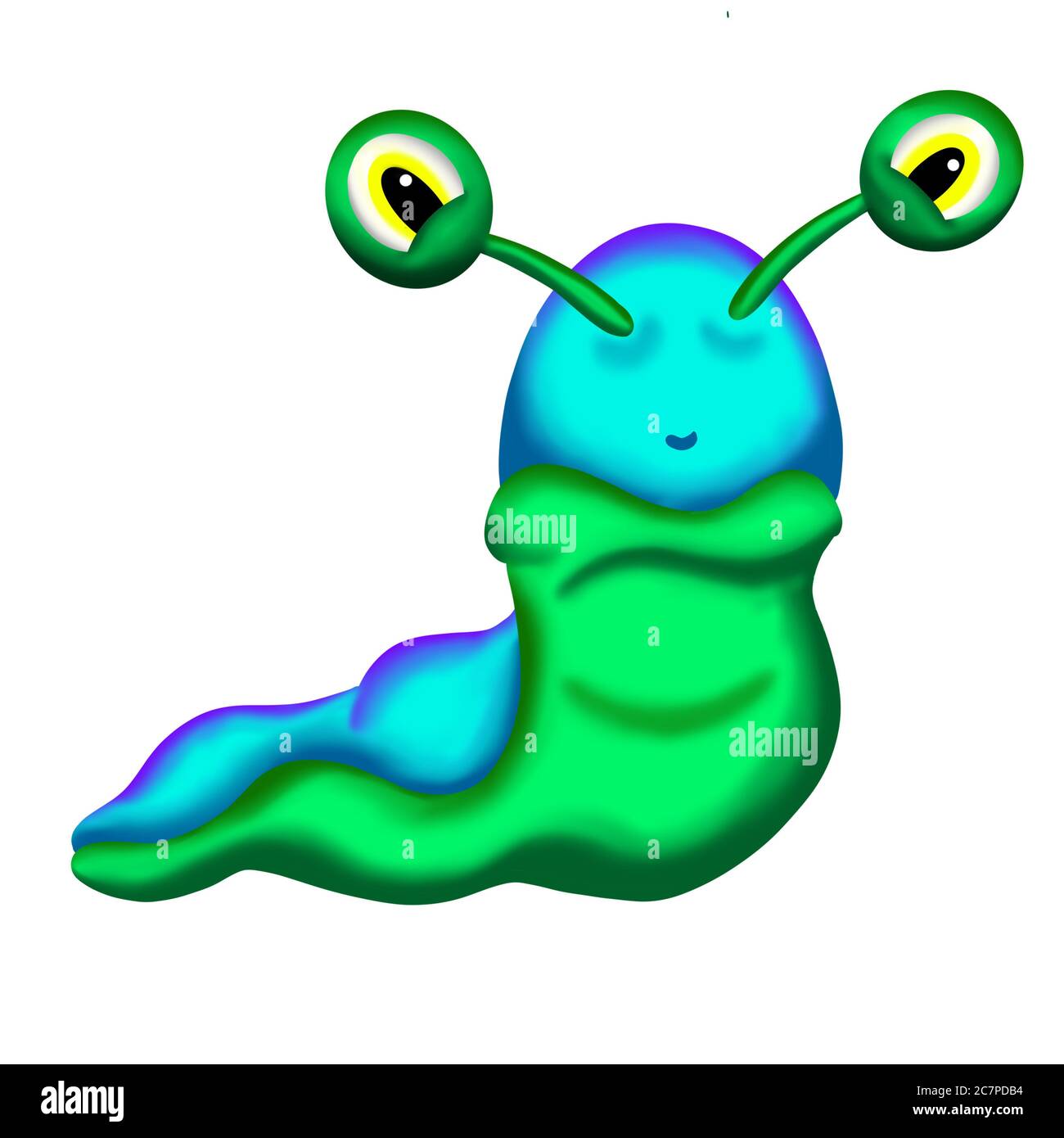 Cartoon Slug Snail Funny Character Illustration Logo Stock Photo - Alamy