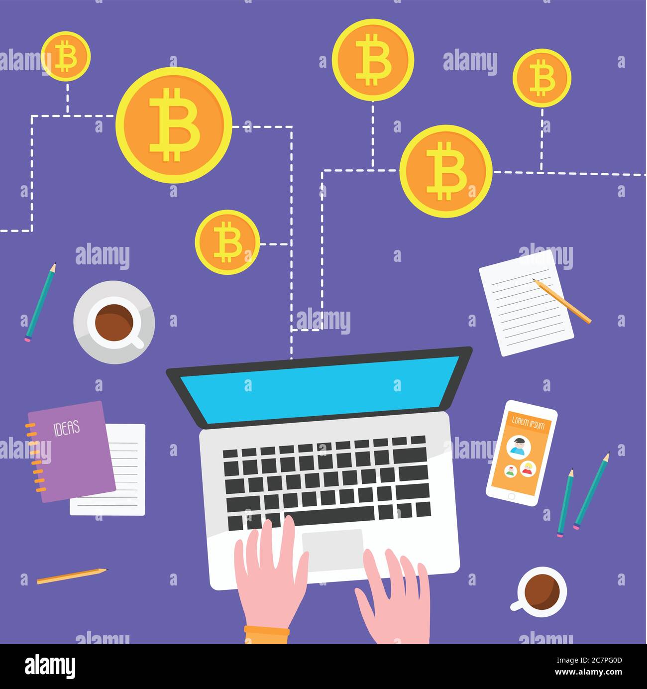 bitcoin flat vector Stock Vector Image & Art - Alamy