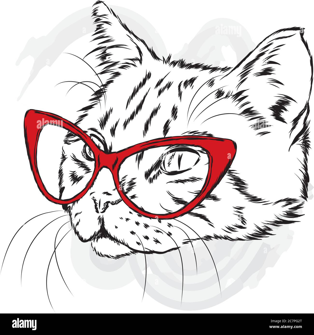 Funny cat in a mask for diving. Vector illustration. Stock Vector