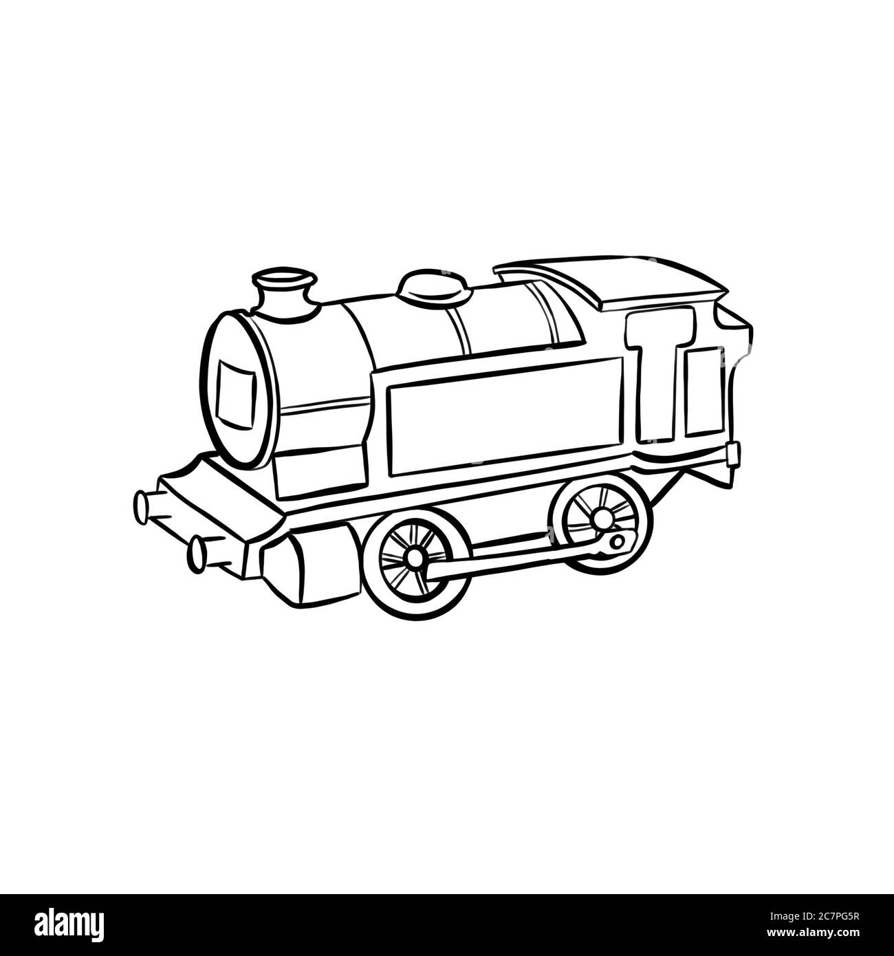 Line Art Illustration of A Railway Train Stock Photo Alamy