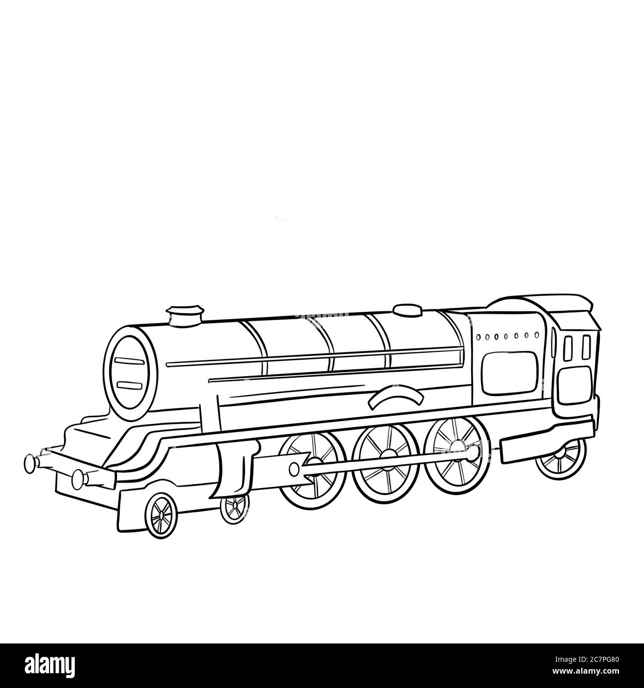 Line Art Illustration of A Railway Train Stock Photo Alamy