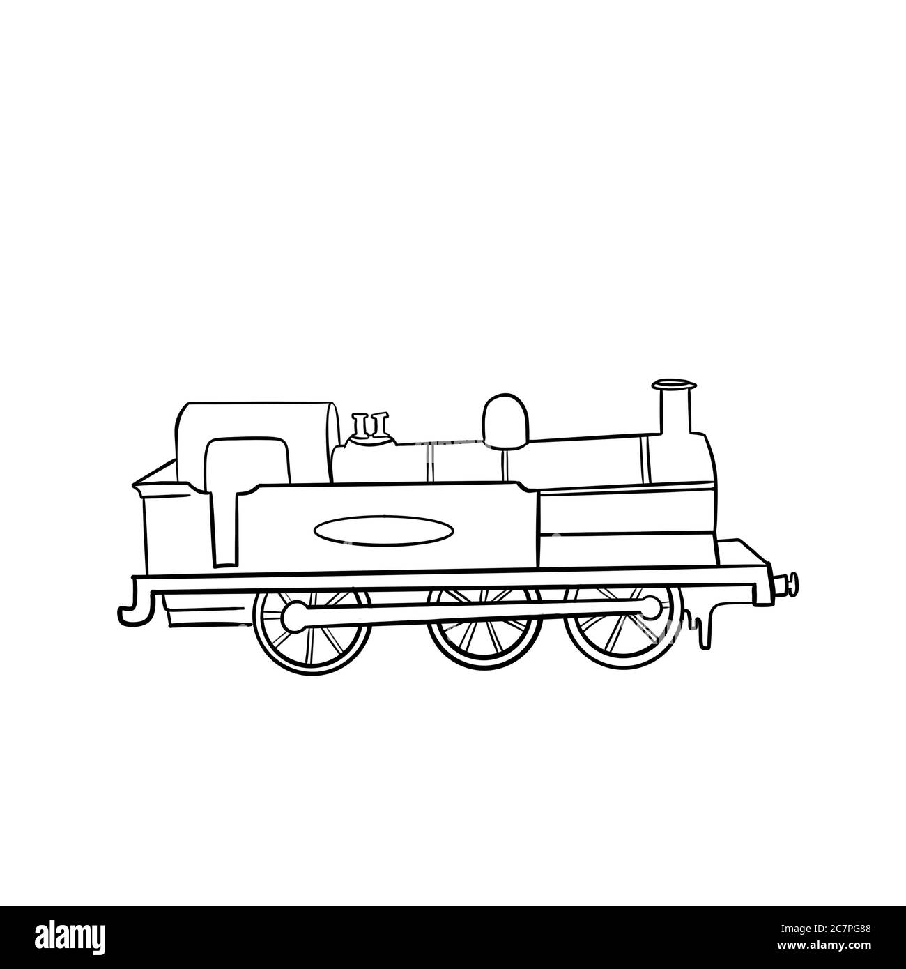 Line Art Illustration of A Railway Train Stock Photo Alamy