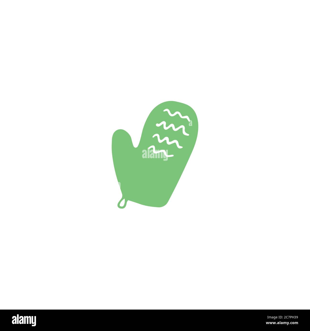 Massage glove icon. Exfoliating scrub mitt. Spa and bath concept. Doodle flat vector illustration Stock Vector