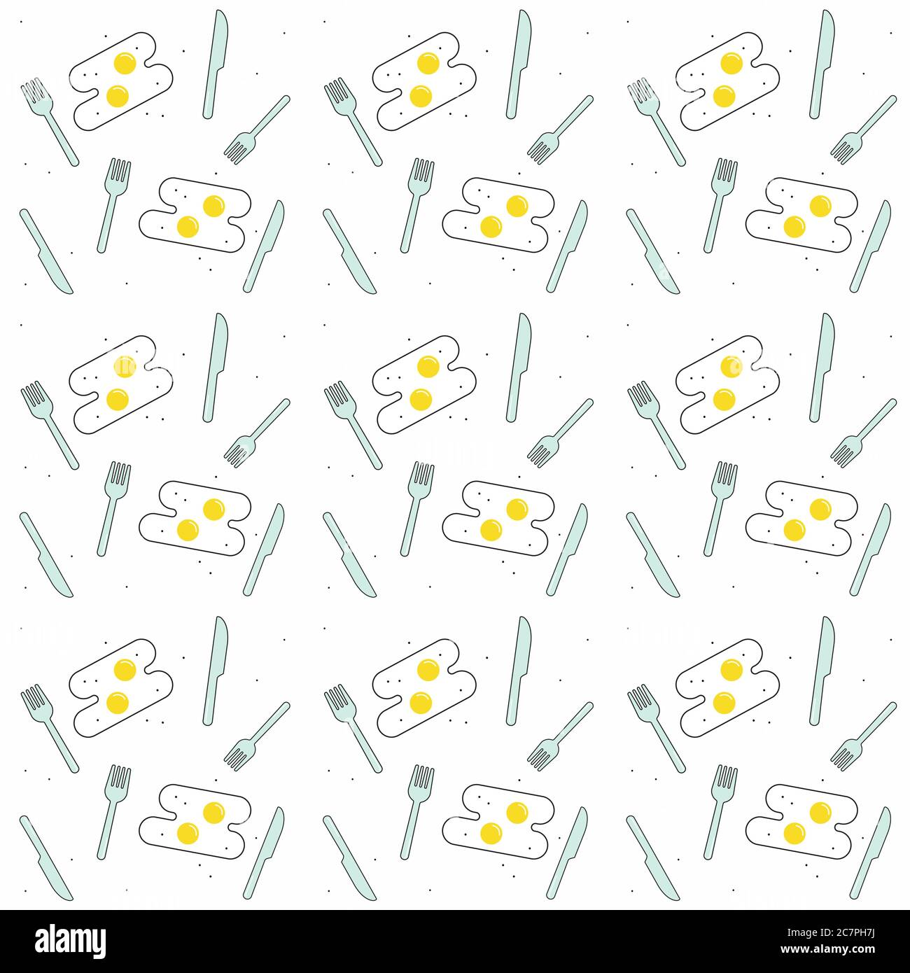 eggs and forks pattern Stock Vector