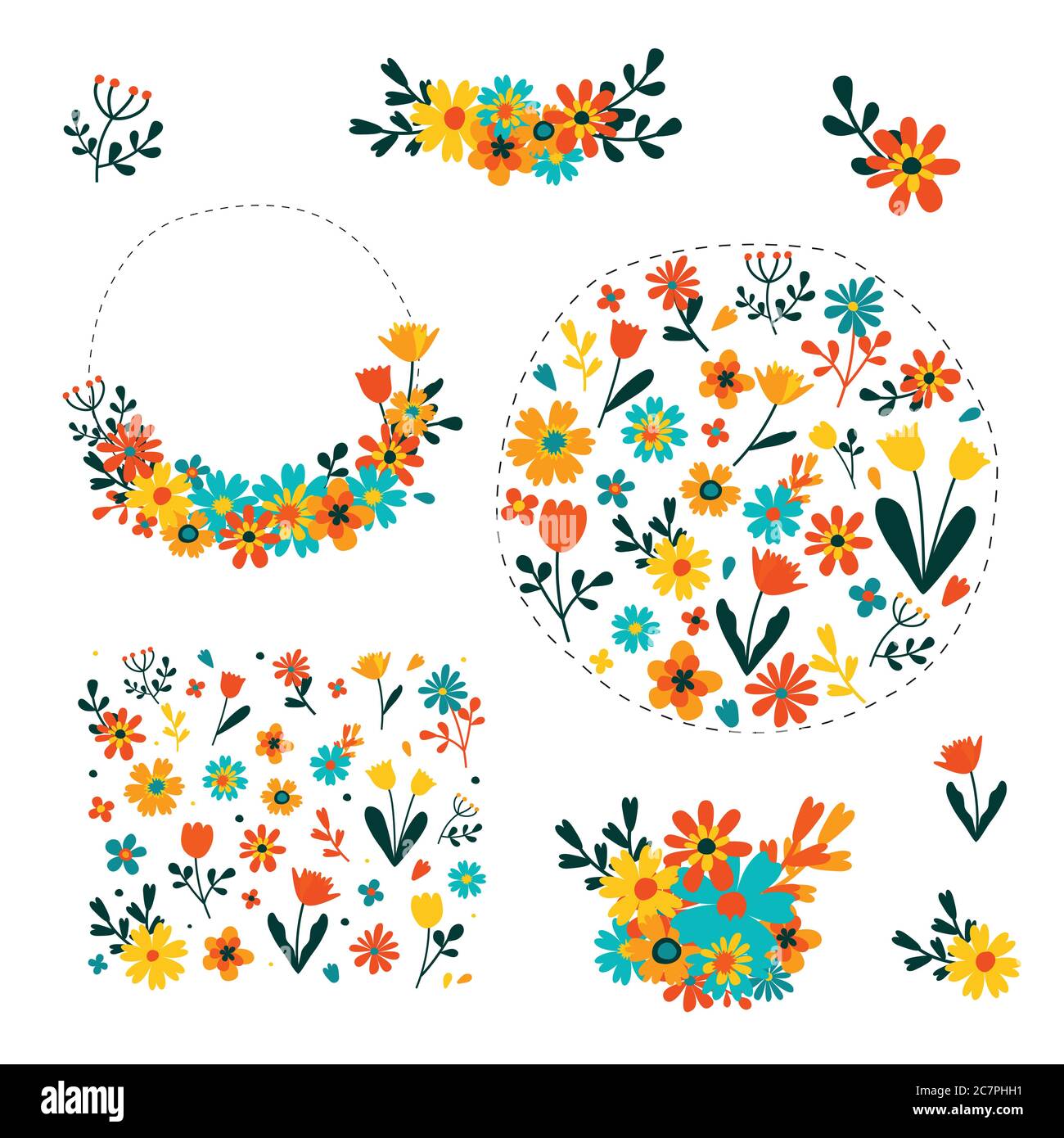 floral collection vector Stock Vector Image & Art - Alamy