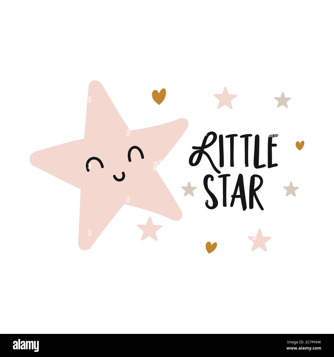 Little Star - cute star decoration. Little star with closed eyes and stars,  posters for nursery room, greeting cards, kids and baby clothes. Isolated  Stock Vector Image & Art - Alamy