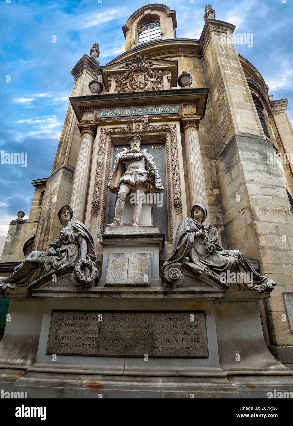 monument to Admiral Gaspard de Coligny in Paris, France. September 2017 Stock Photo