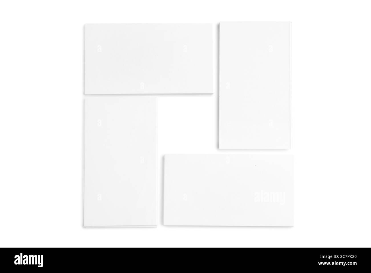 Blank business cards on white background Stock Photo