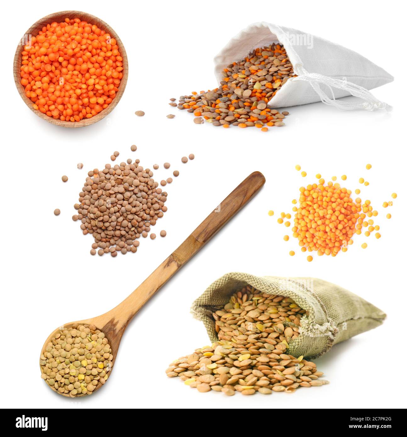 Different raw lentils on white background Stock Photo - Alamy