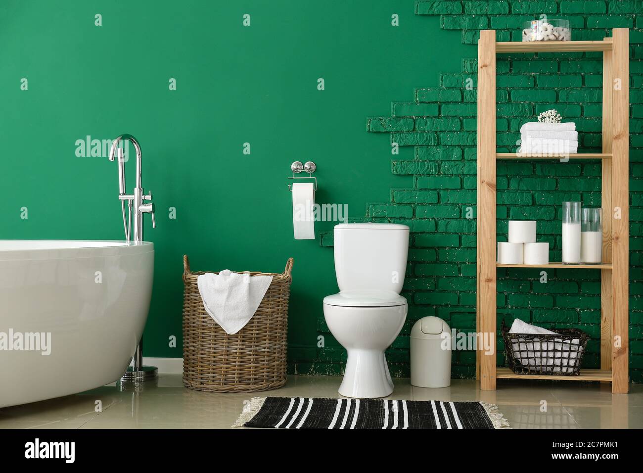 Interior of modern clean bathroom Stock Photo Alamy