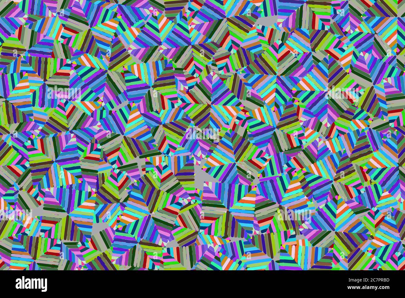 Abstract Color Elements Seamless Pattern 3D Illustration Stock Vector