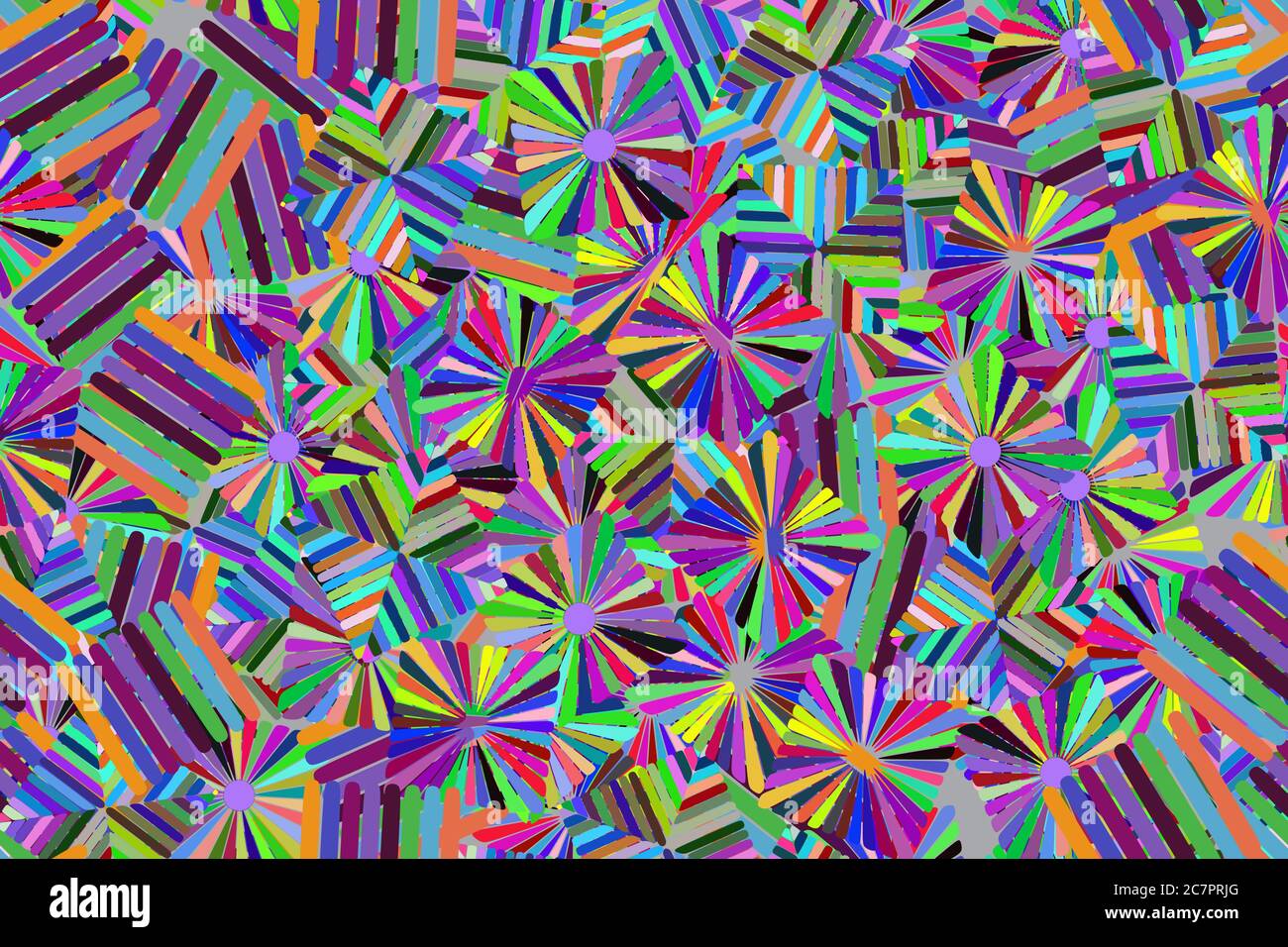 Abstract Color Elements Seamless Pattern 3D Illustration Stock Vector