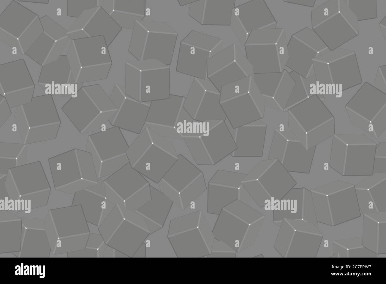 Gray Cubes Seamless Pattern on Gray Background Stock Vector