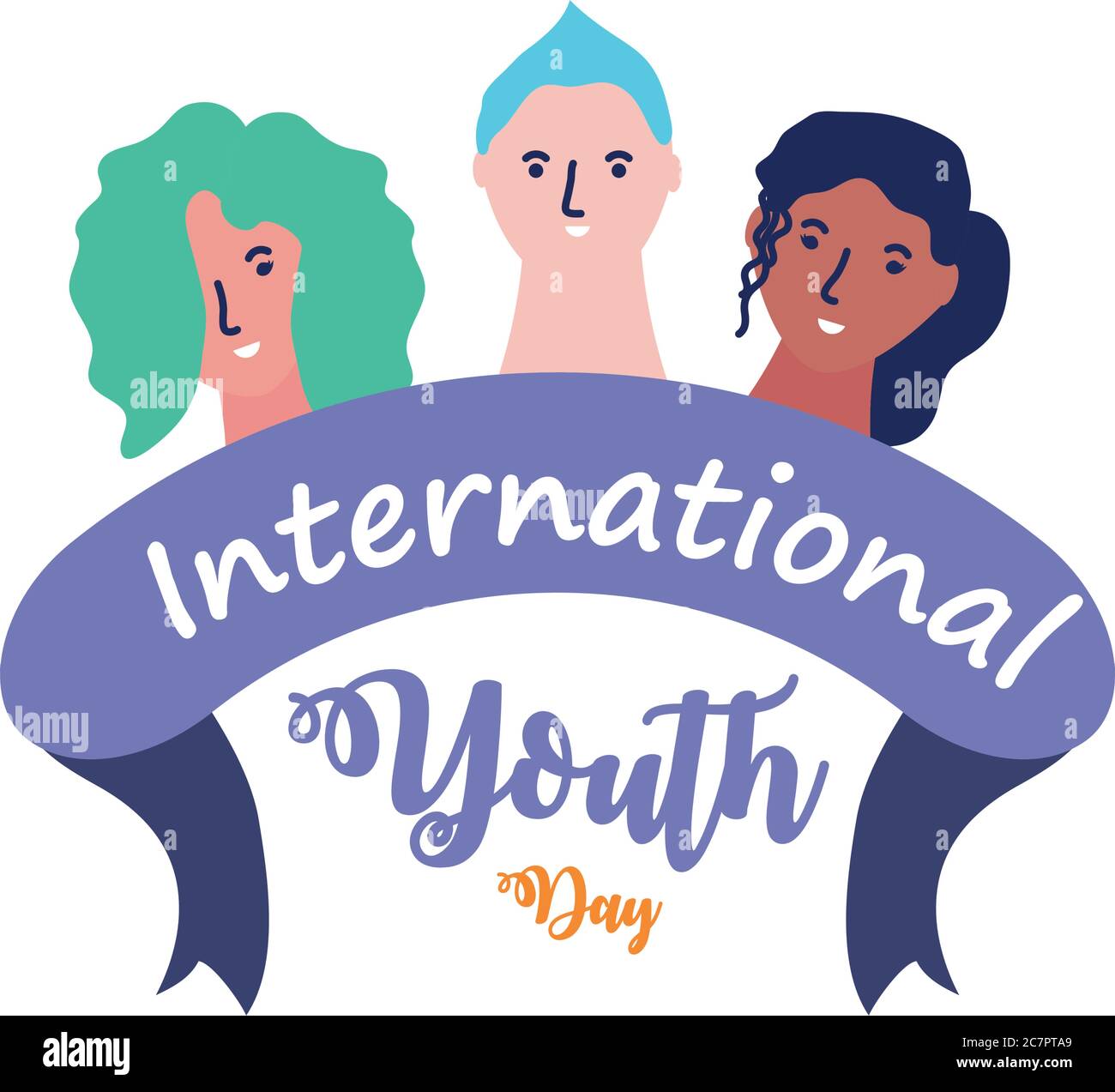 group of people celebrating the international youth day vector