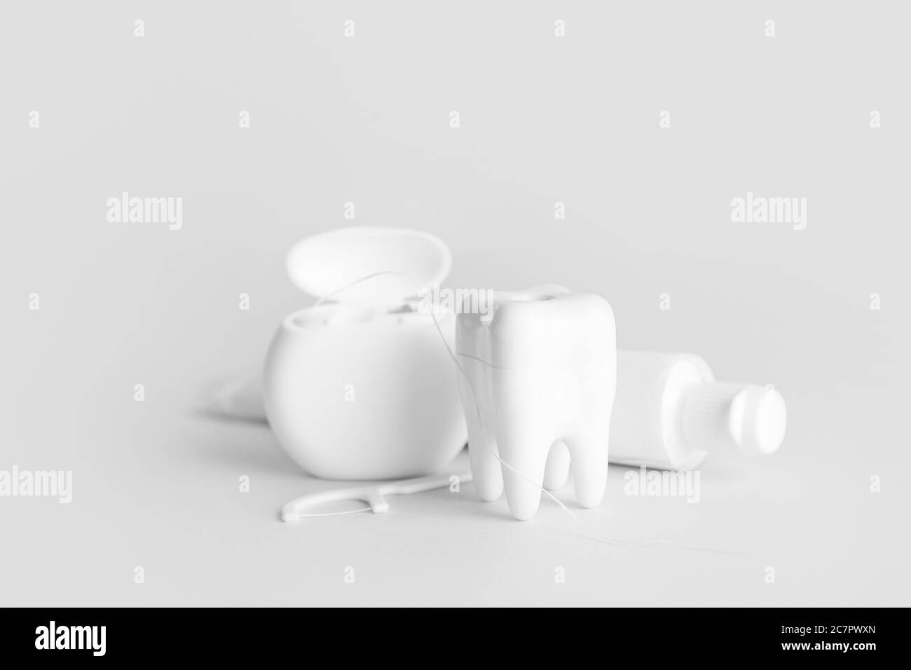 Set for oral hygiene on light background Stock Photo Alamy