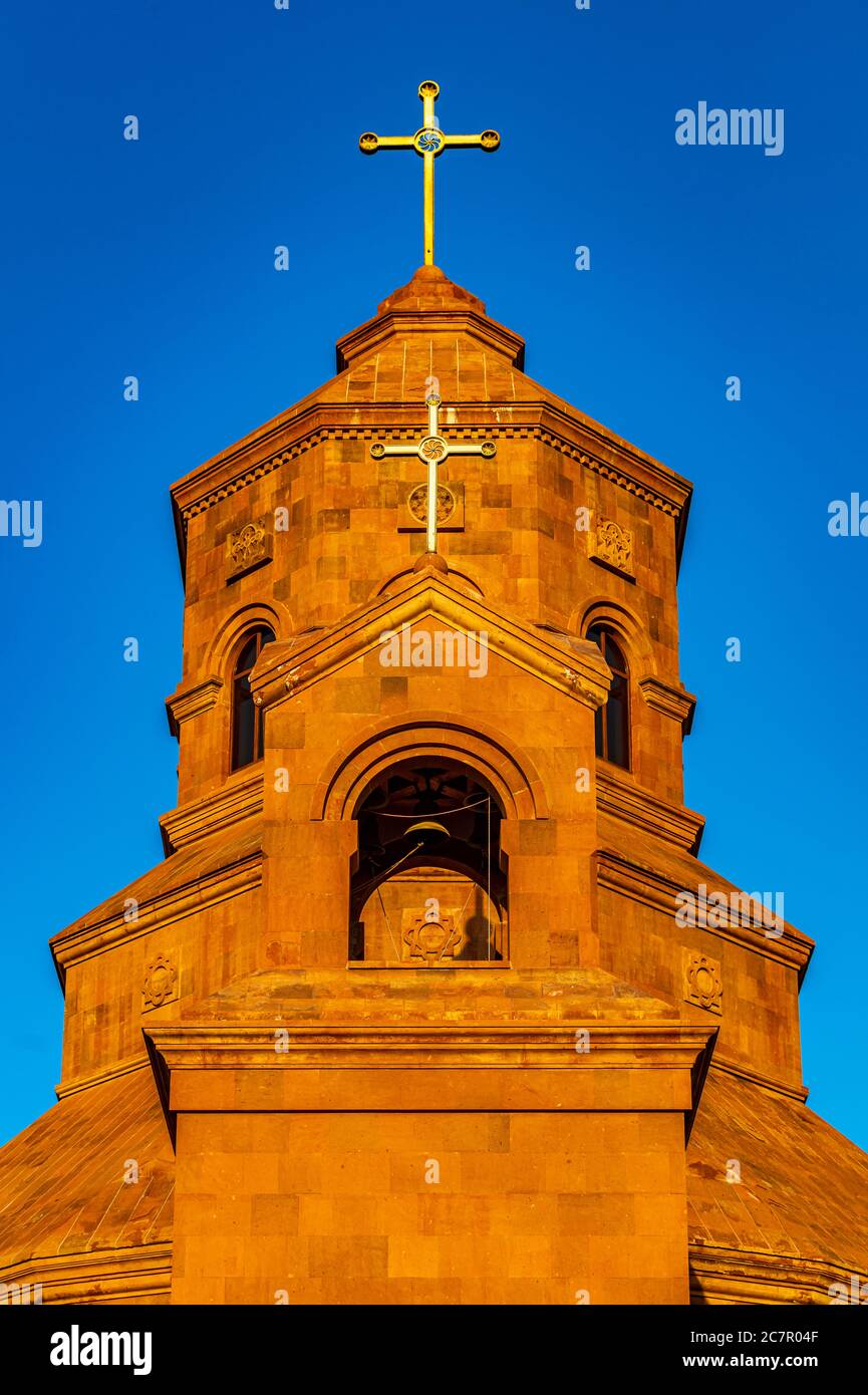 Cathedral Of The Holy Martyrs bell tower  landmark of Gyumri Shirak Armenia eastern Europe Stock Photo