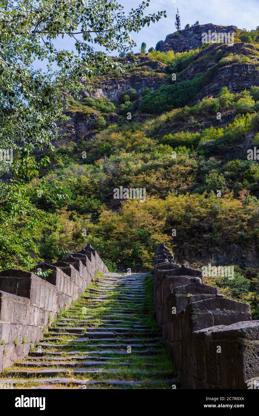 Sanahin Bridge landmark of Lorri Armenia eastern Europe Stock Photo