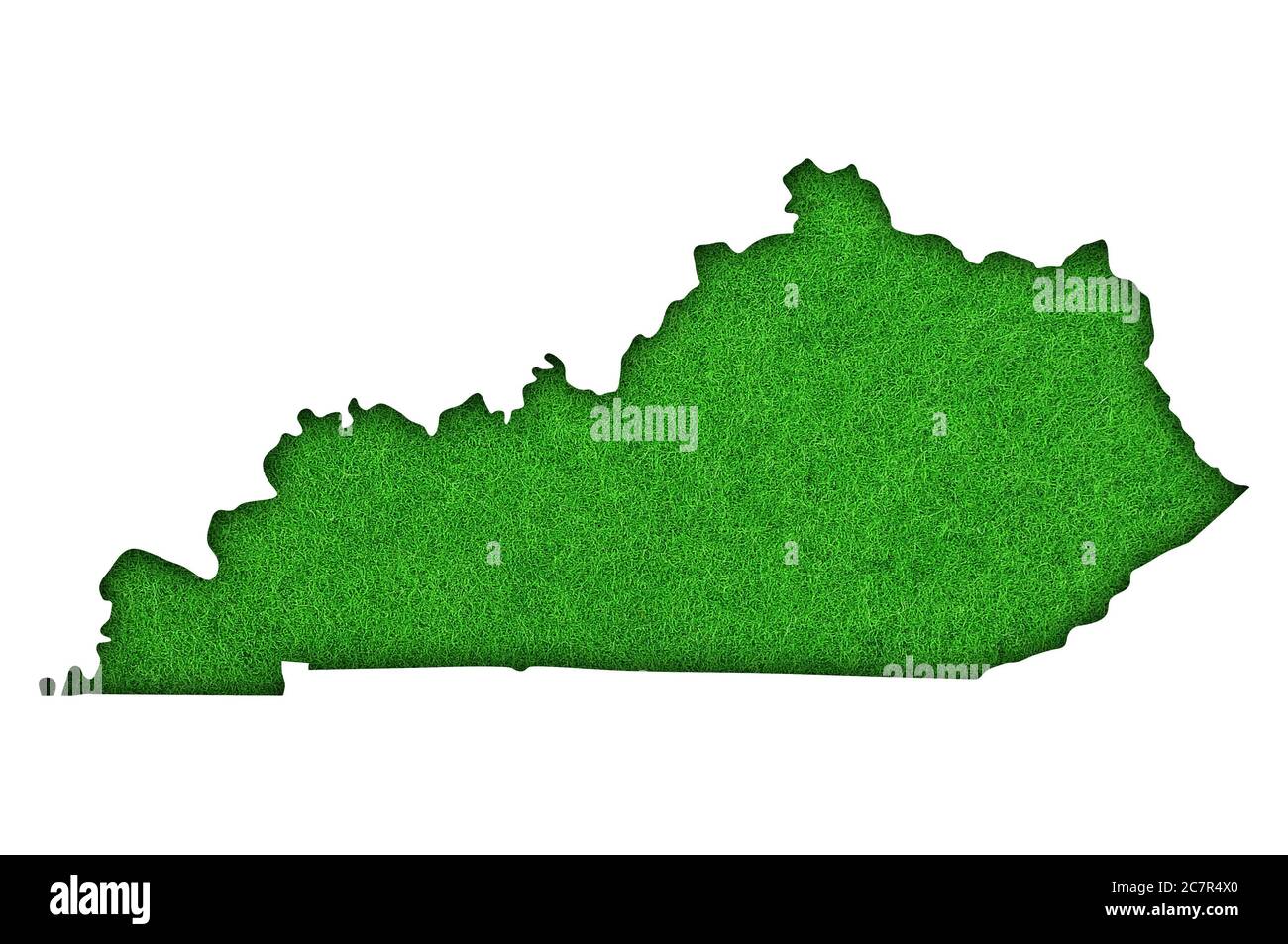 Map of Kentucky on green felt Stock Photo - Alamy