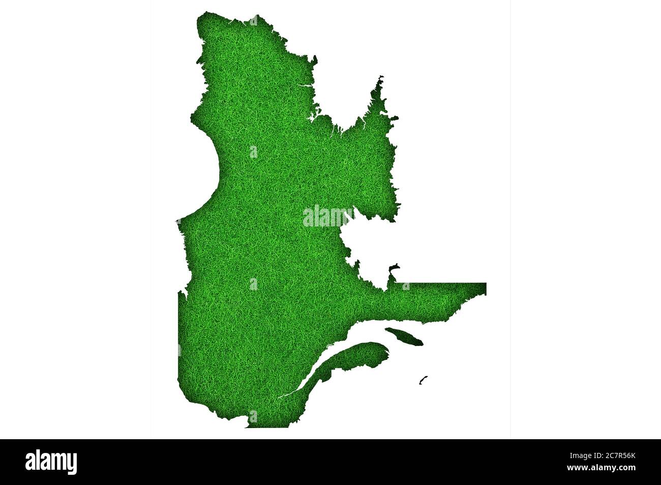 Quebec Clean Map Map of Quebec on green felt Stock Photo - Alamy