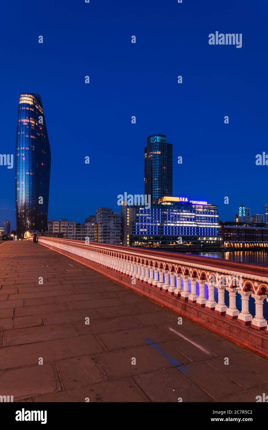 England, London, Southwark, Blackfriars Bridge and Bankside Skyline Stock Photo