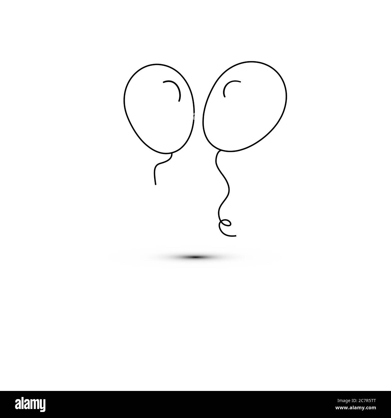 Balloons in heart shape greeting Black and White Stock Photos