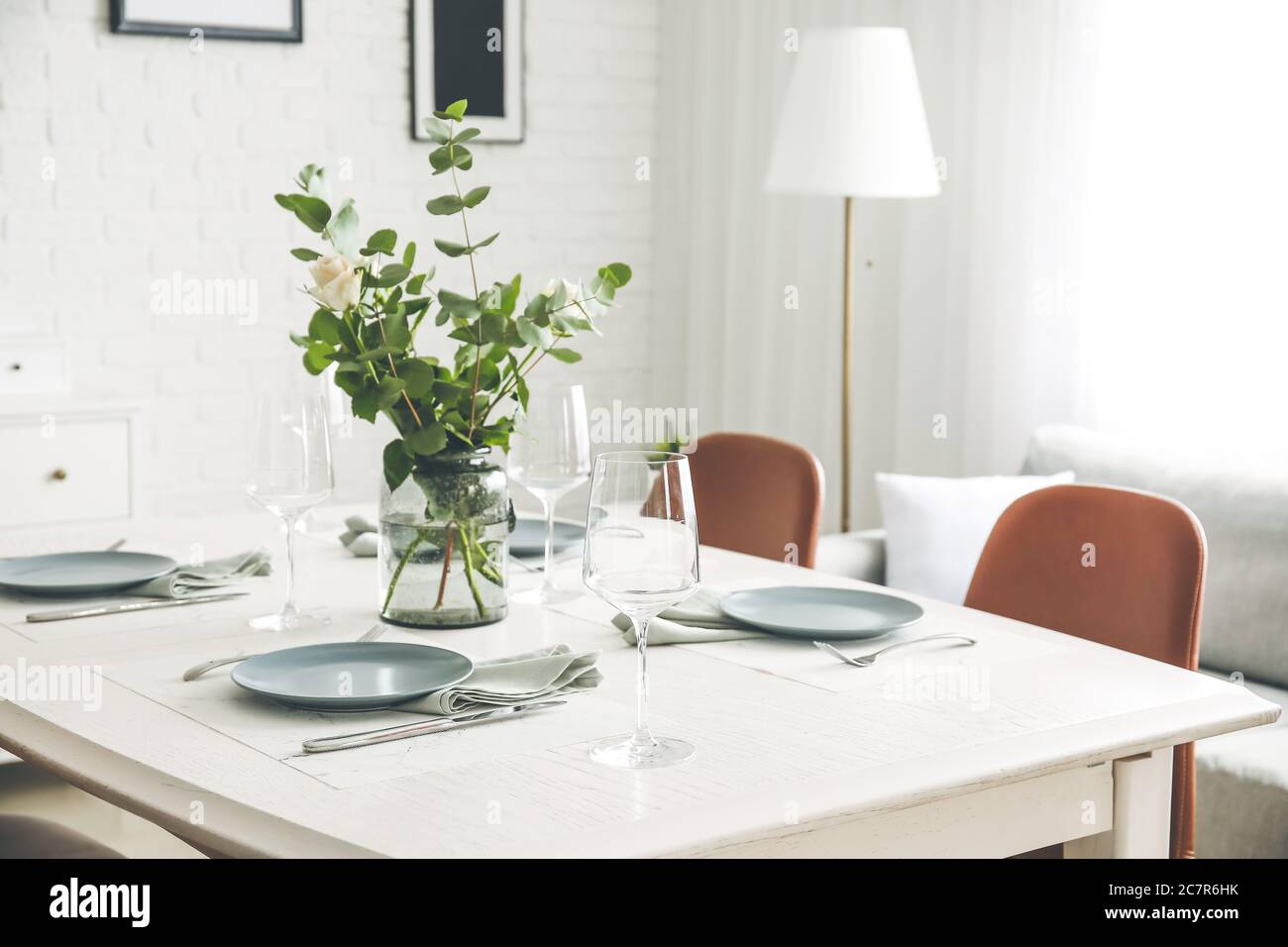 Interior of modern stylish dining room Stock Photo - Alamy
