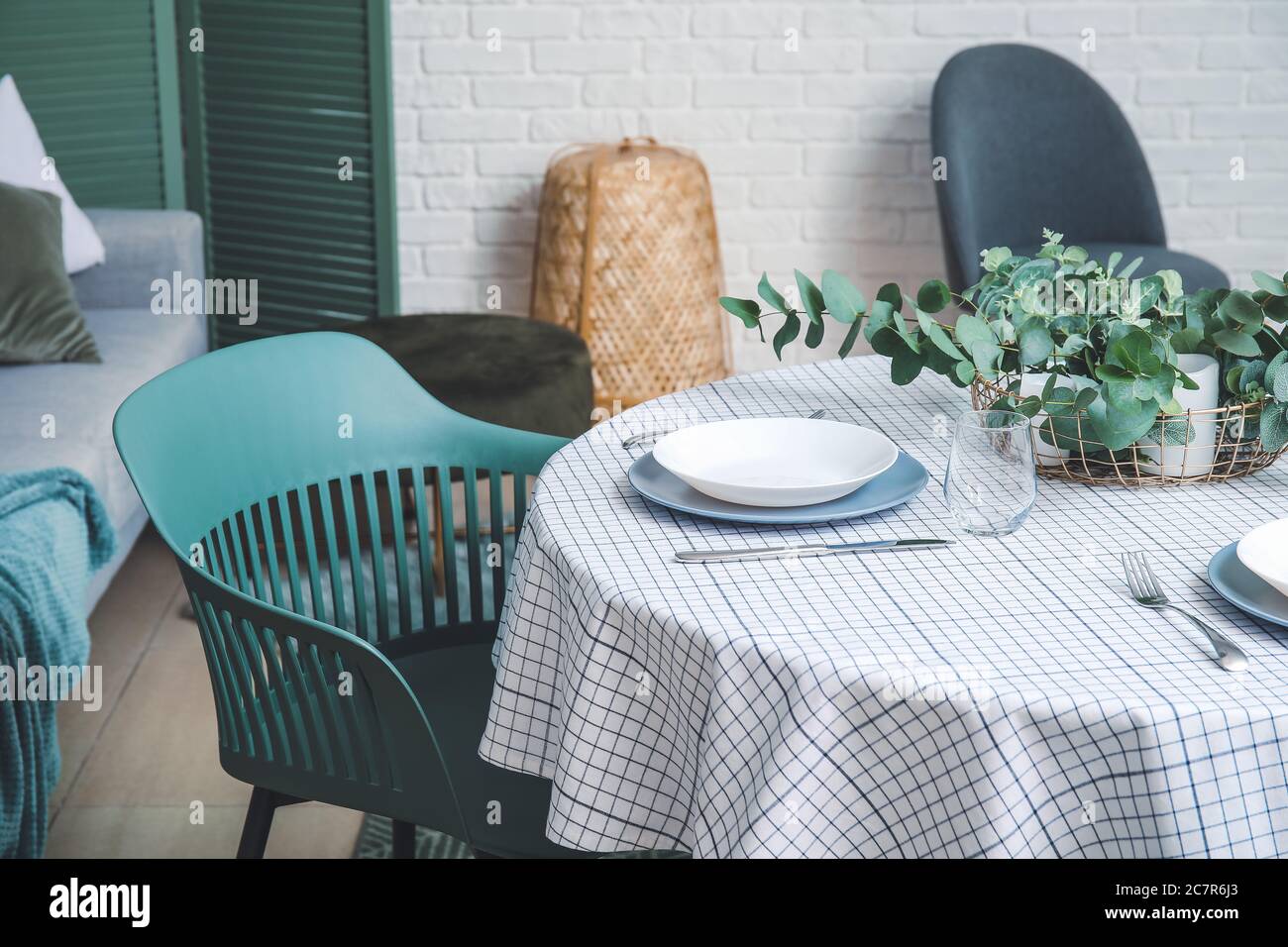 Interior of modern stylish dining room Stock Photo - Alamy