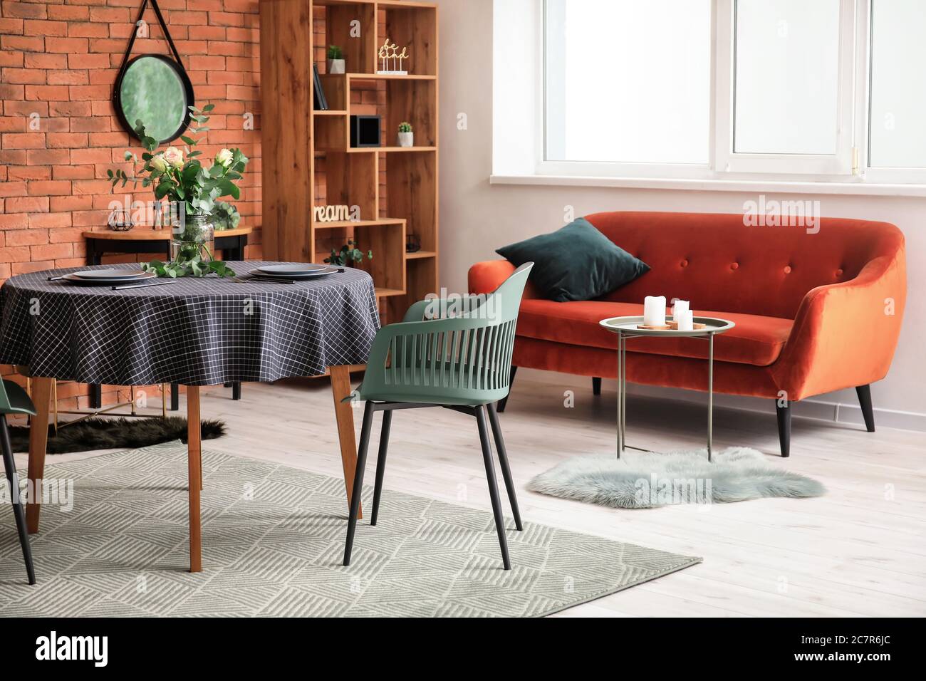 Interior of modern stylish dining room Stock Photo - Alamy