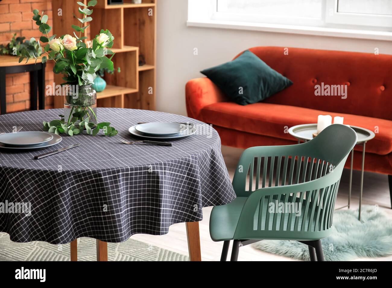 Interior of modern stylish dining room Stock Photo - Alamy