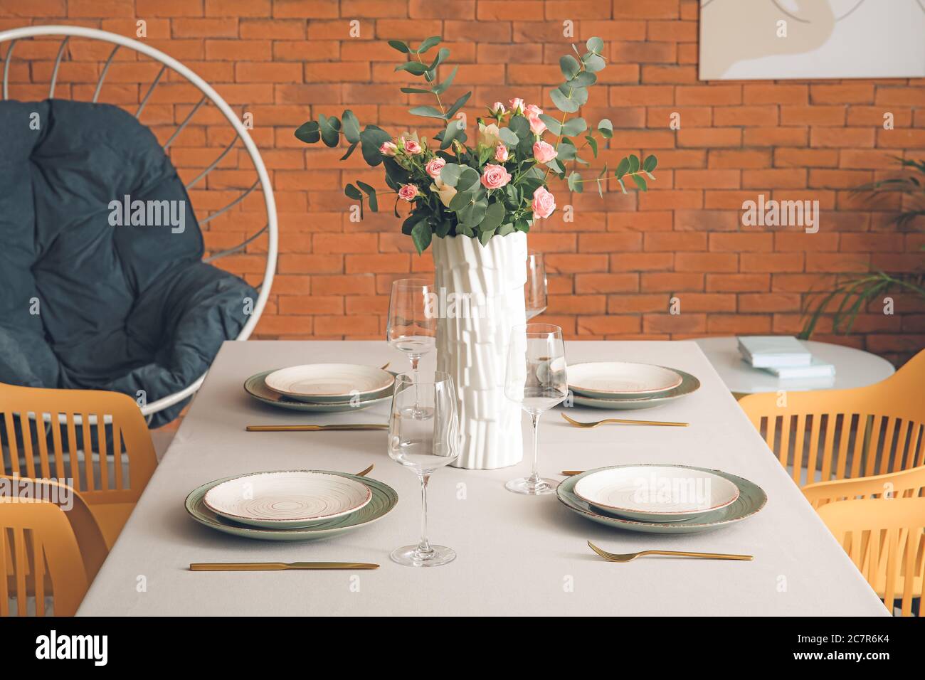 Interior of modern stylish dining room Stock Photo - Alamy