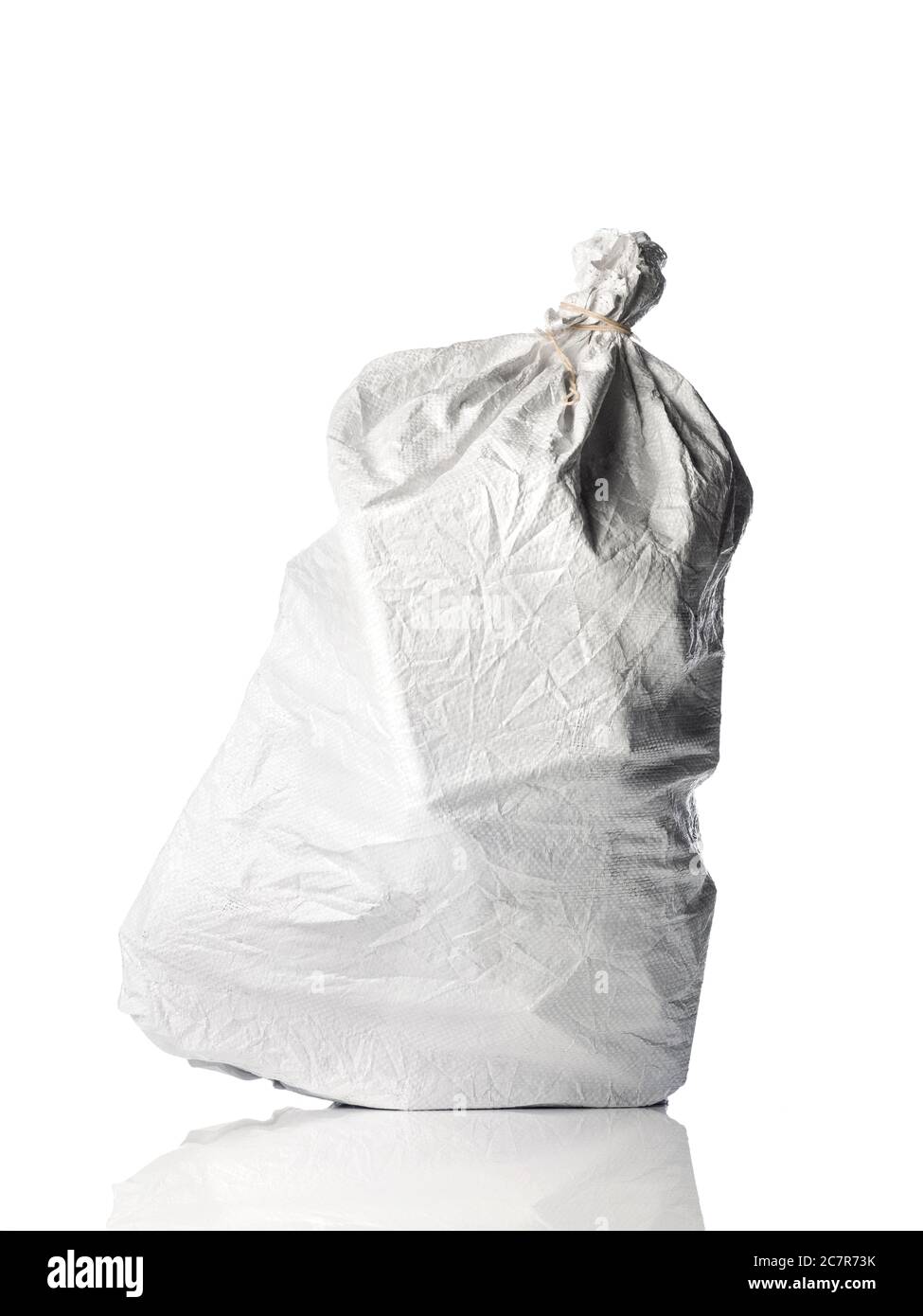 white woven sack bag Stock Photo