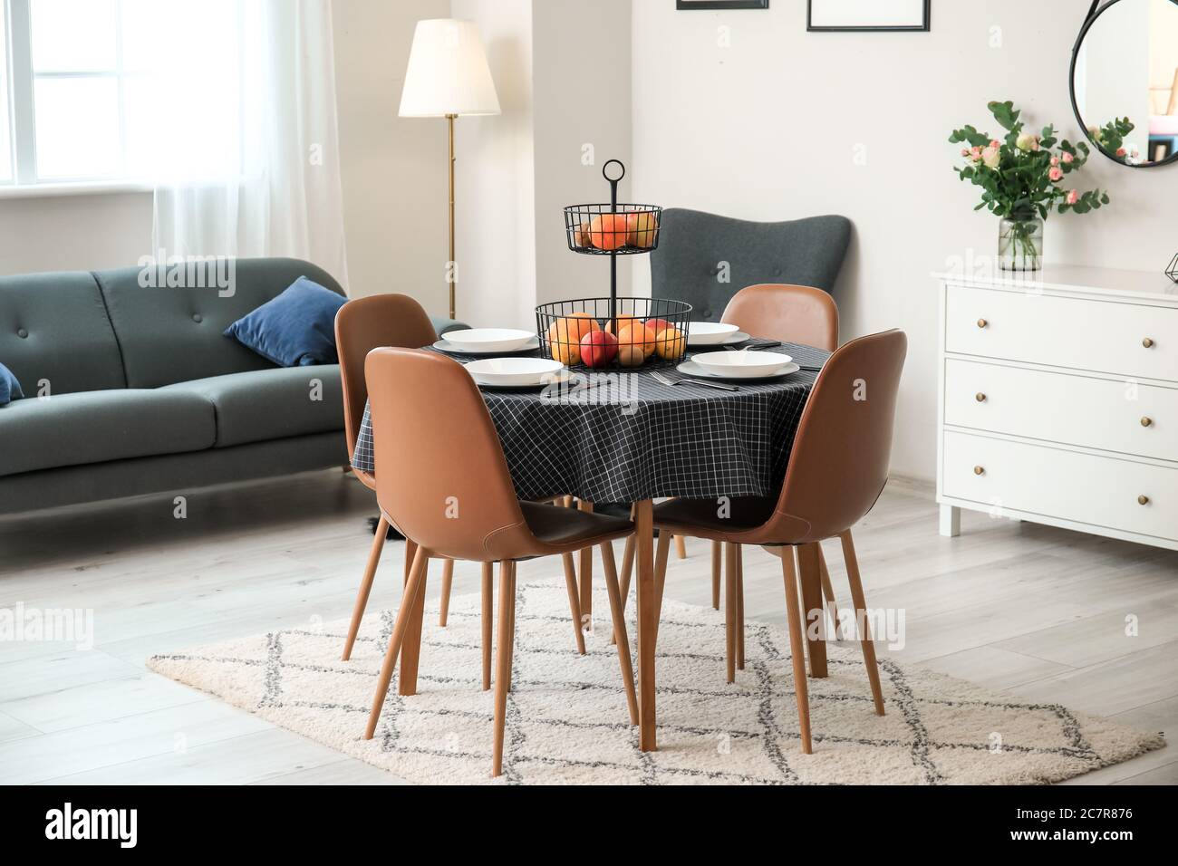 Interior of modern stylish dining room Stock Photo - Alamy
